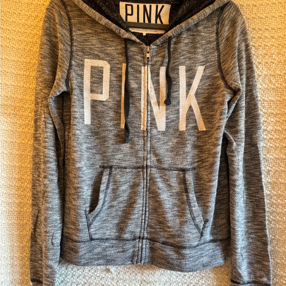 PINK Victoria's Secret Charcoal Knit Hoodie